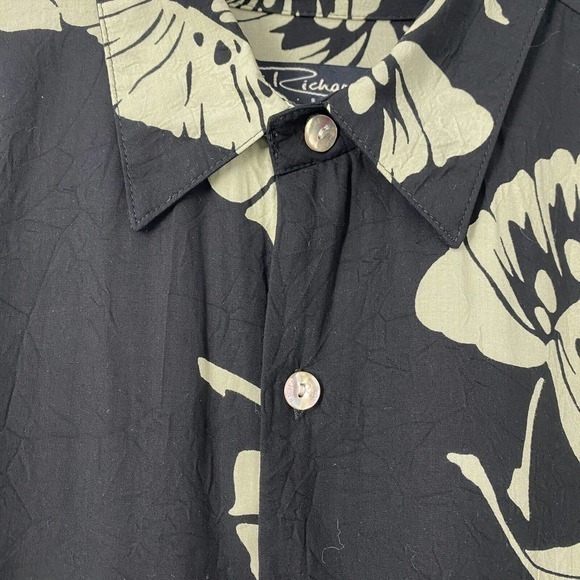 TORI RICHARD Men’s XL Hawaiian Shirt Palm Leaf Print Short Sleeve Button Up - Picture 4 of 6